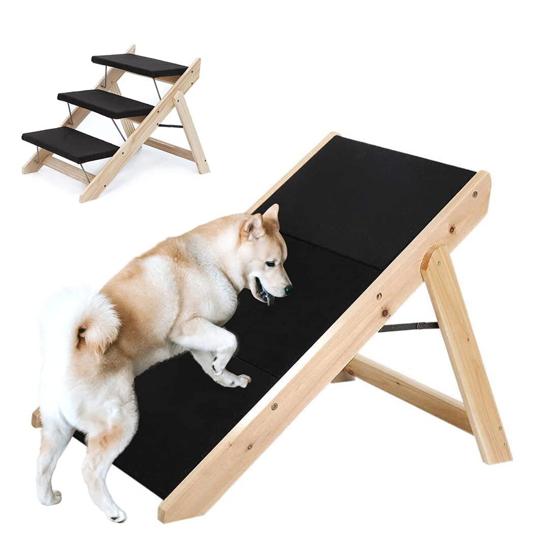 Foldable 2 in 1 Pet Stair and Ramp
