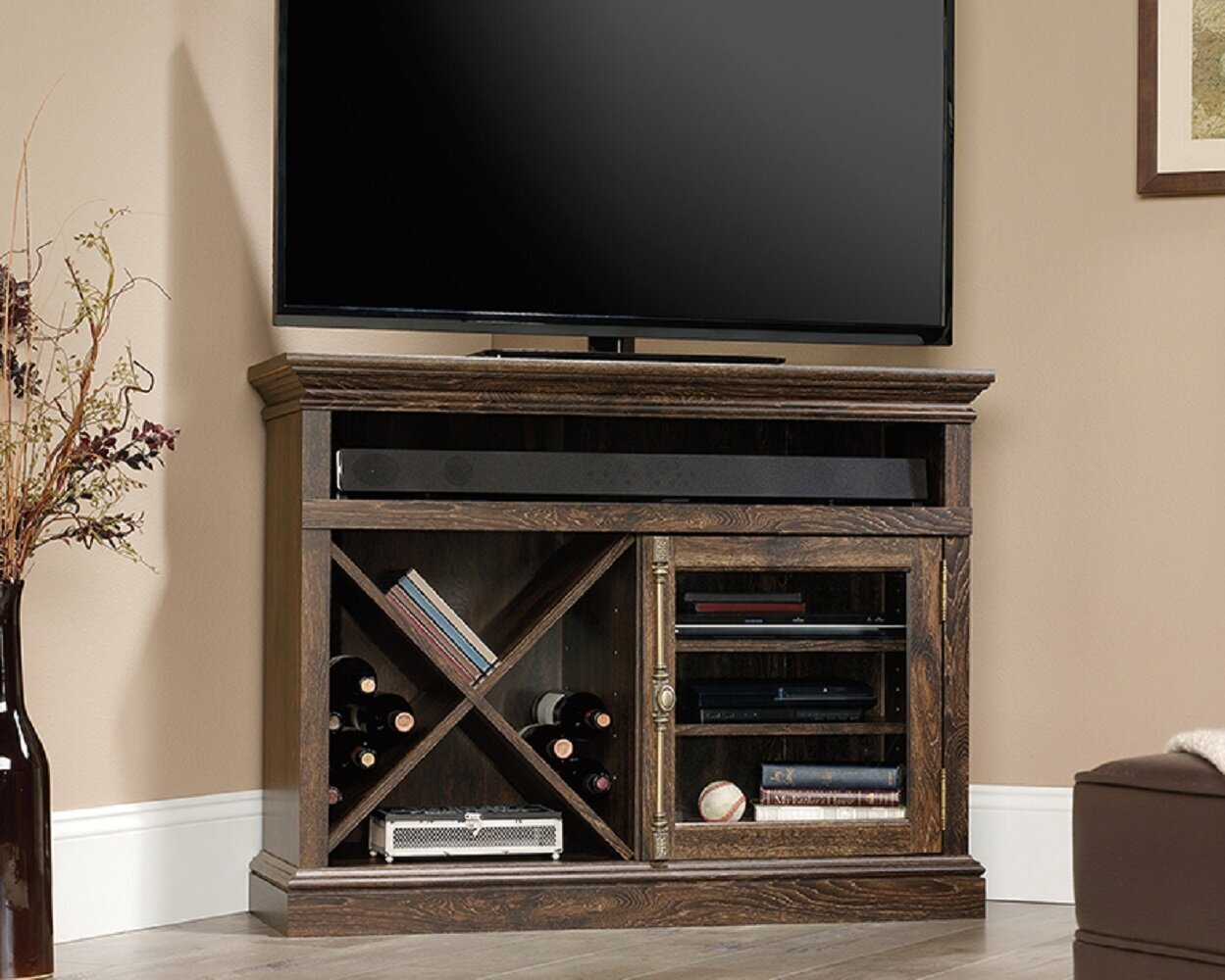 French country corner tv cabinet design