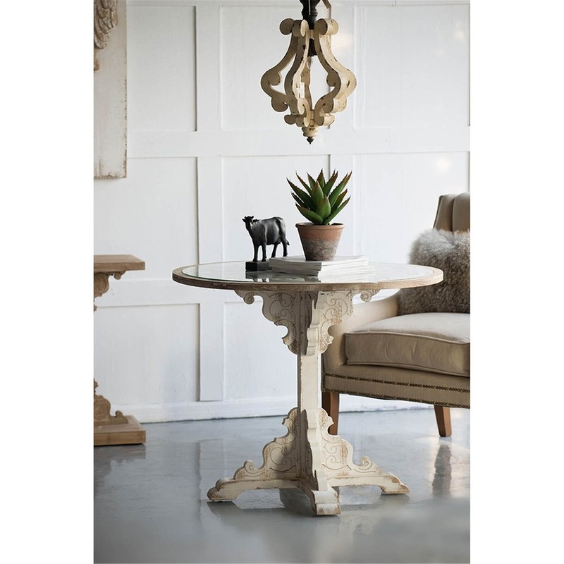 French country dining table glass top