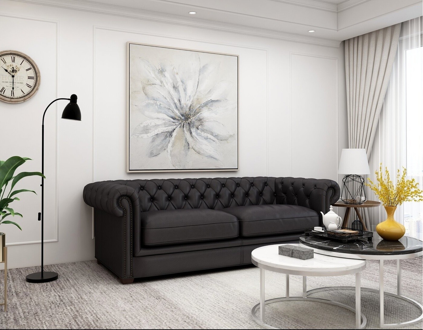 Genuine Leather Chesterfield Sofa