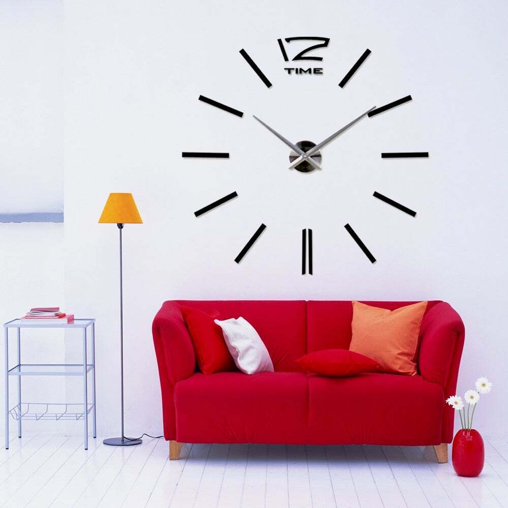 Giant wall clocks made of stickers