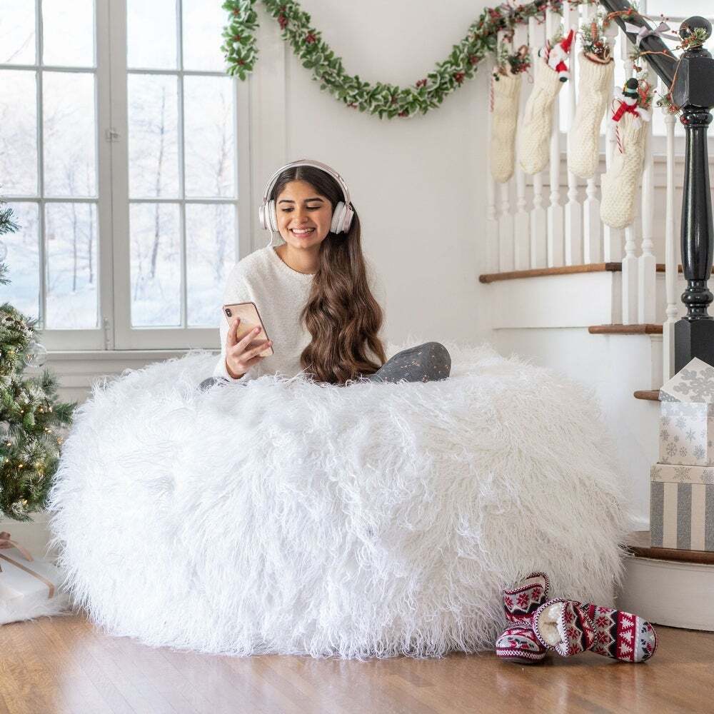 Glam Giant Fuzzy Bean Bag