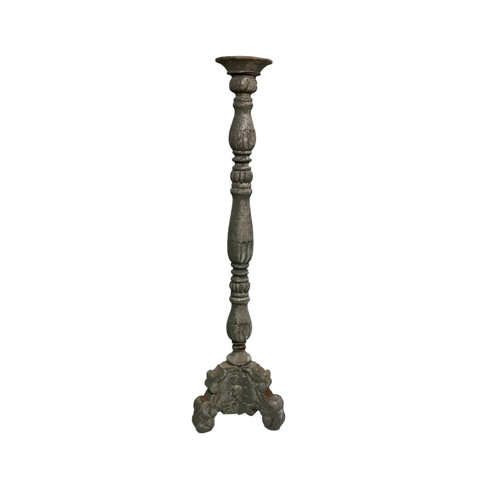 Gray Extra Tall Floor Candle Holder