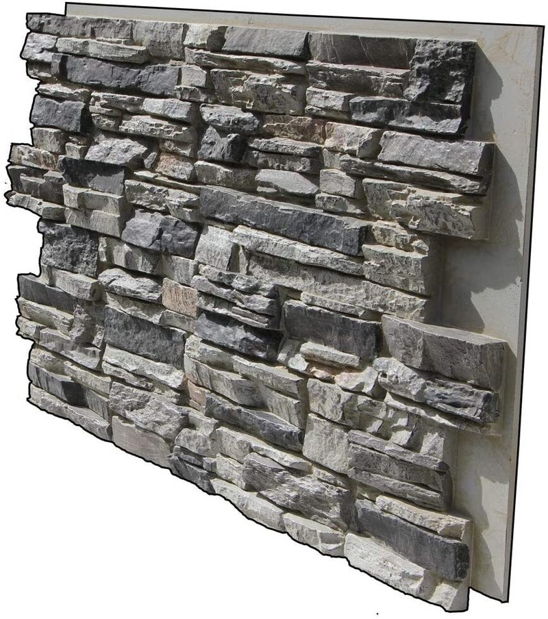 Gray Fox Lightning Ridge Faux Stone Siding Panel