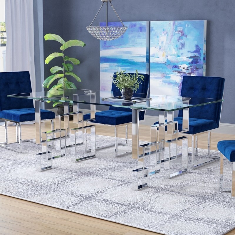 Hollywood regency dining table glass design