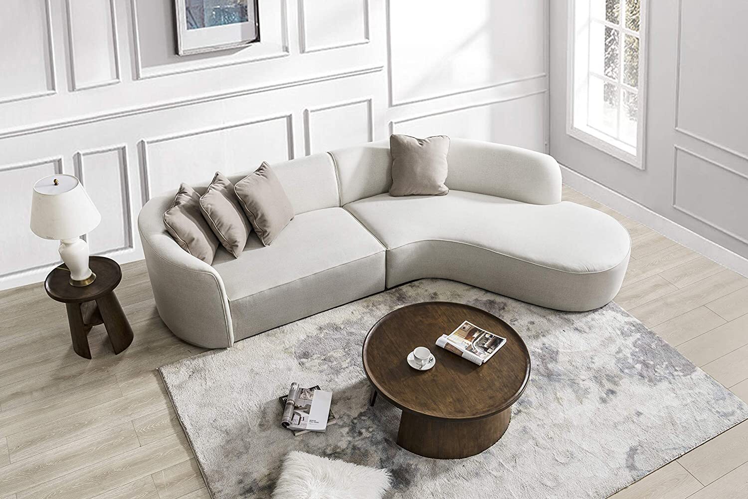 Improve Functionality With a Curved Sectional for Small a Space