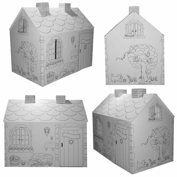 Indoor Cardboard Playhouse Kit for Artistic Kids