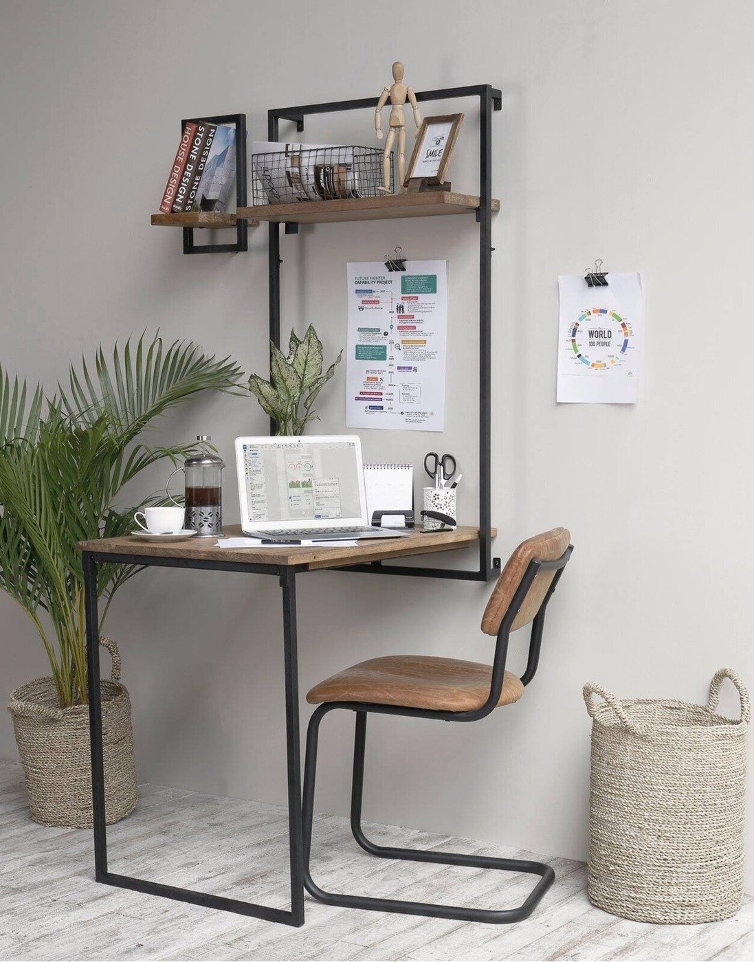 Industrial Floating Desk