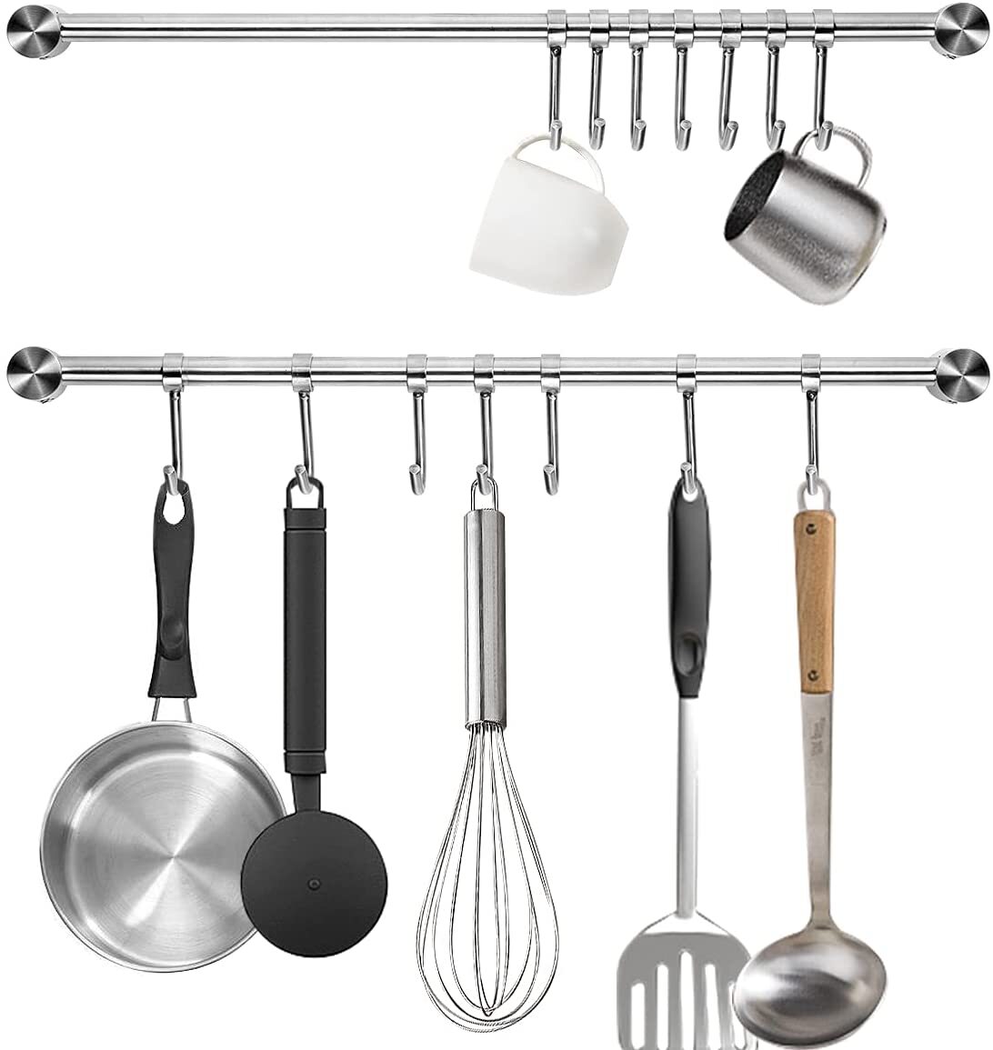 Kitchen Utensil Hanging Rack Stainless Steel