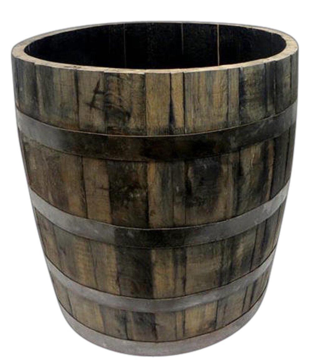 Large indoor planters that look like barrels
