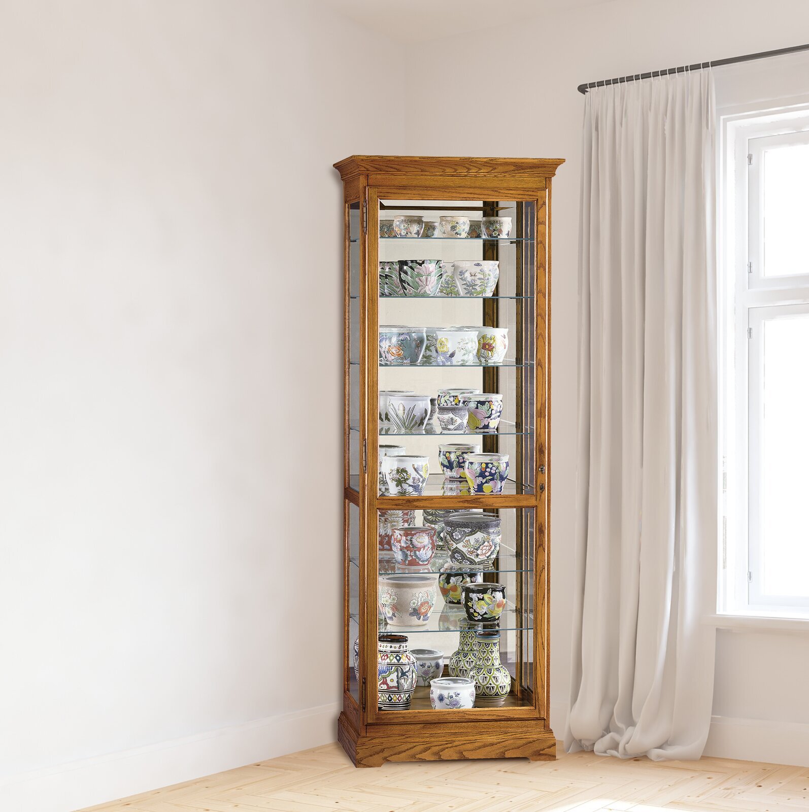 Lighted antique curio cabinets for sale