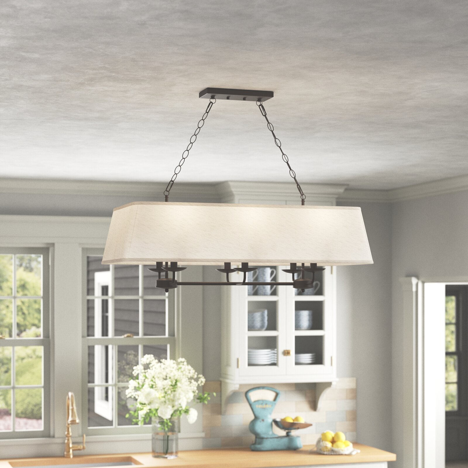 Linear Rectangular Shaded Pendant Light