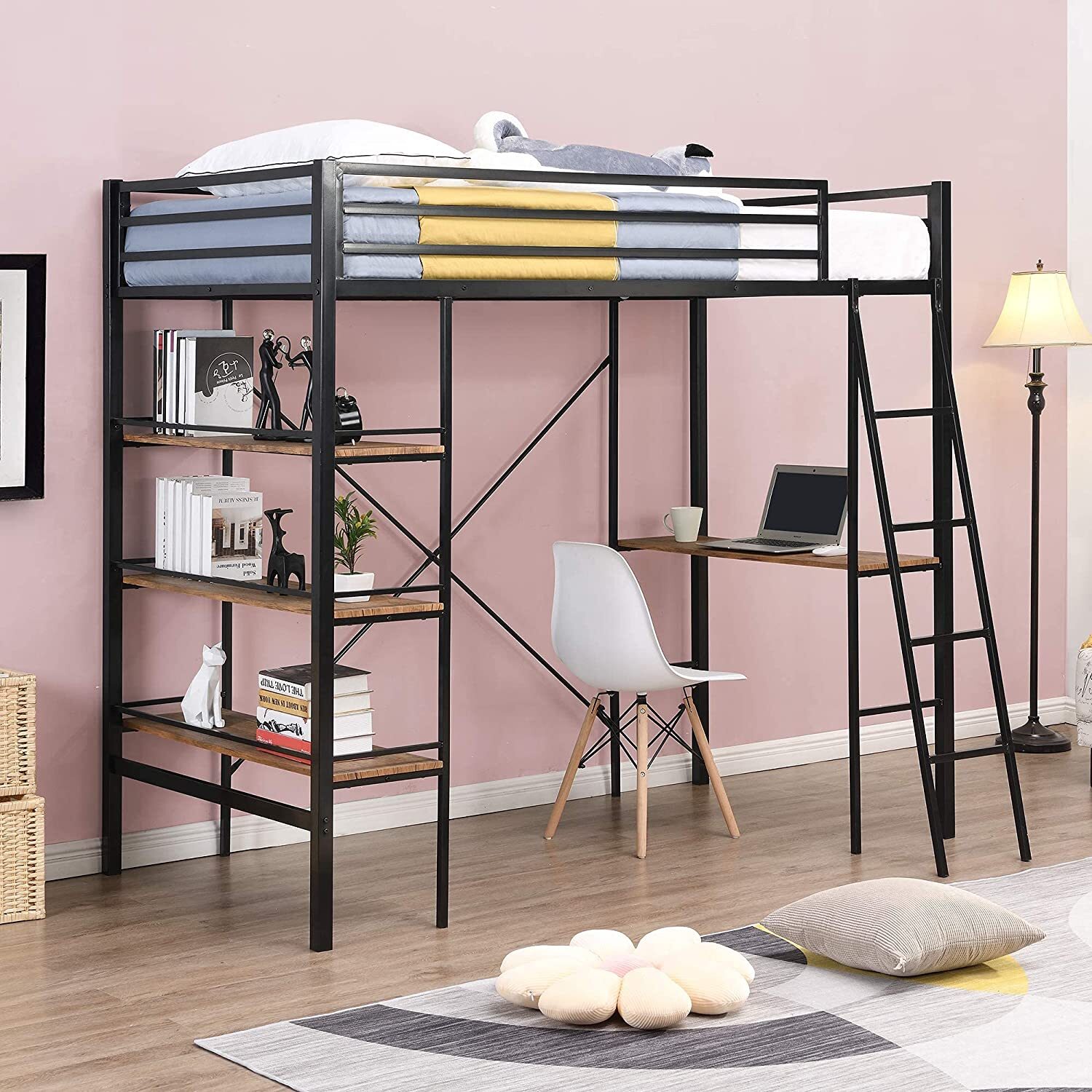 Loft double bed with desk & plenty of storage