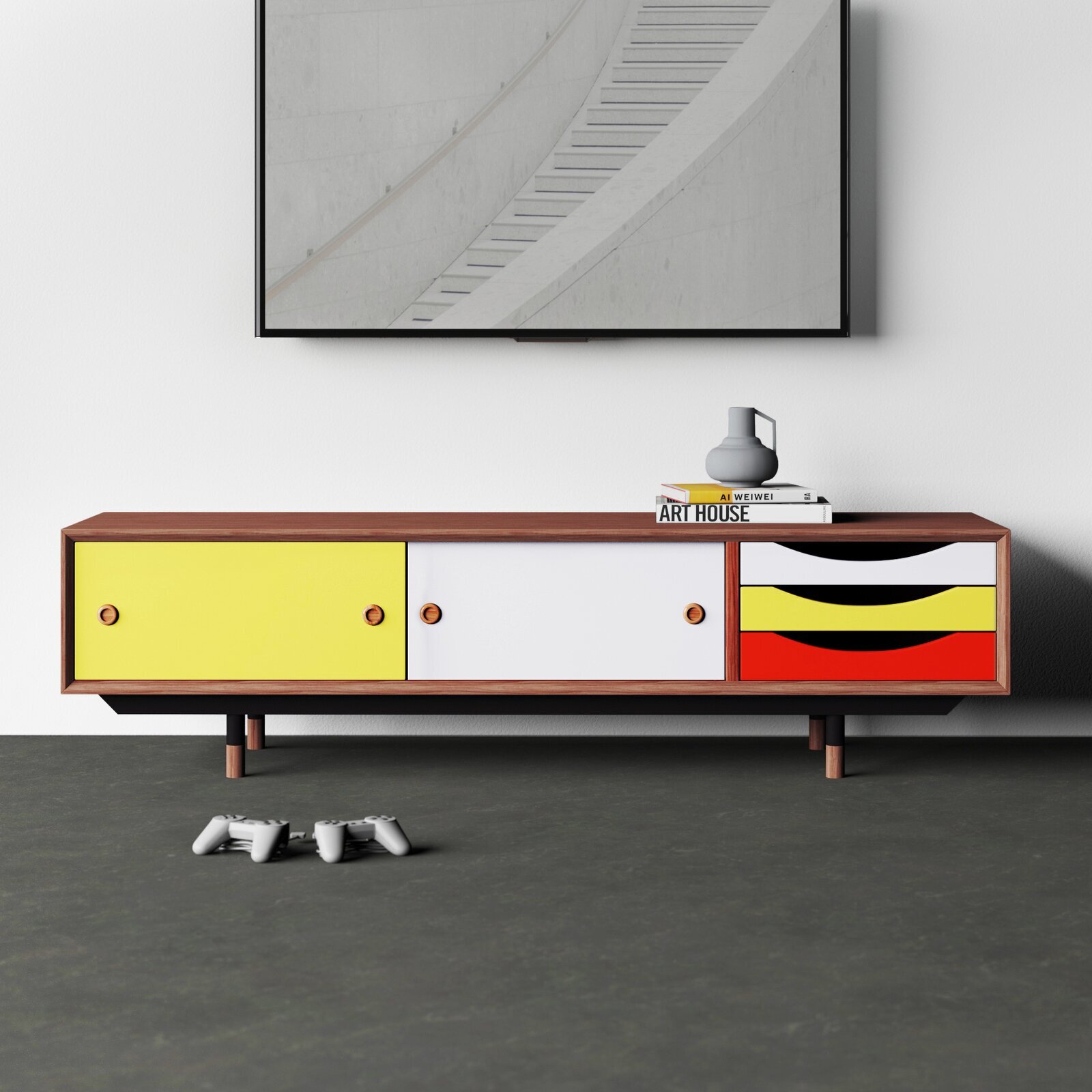 Low TV Cabinet with Doors