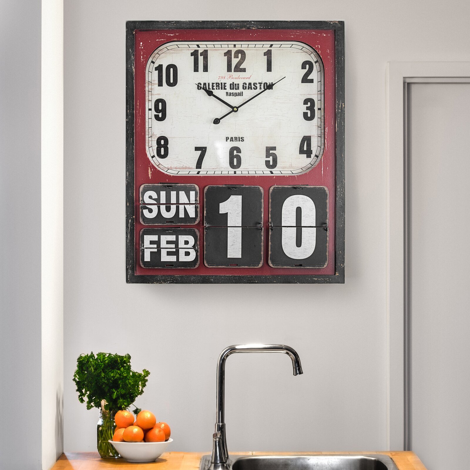Manual Adjustable Analog Wall Clocks with Day and Date