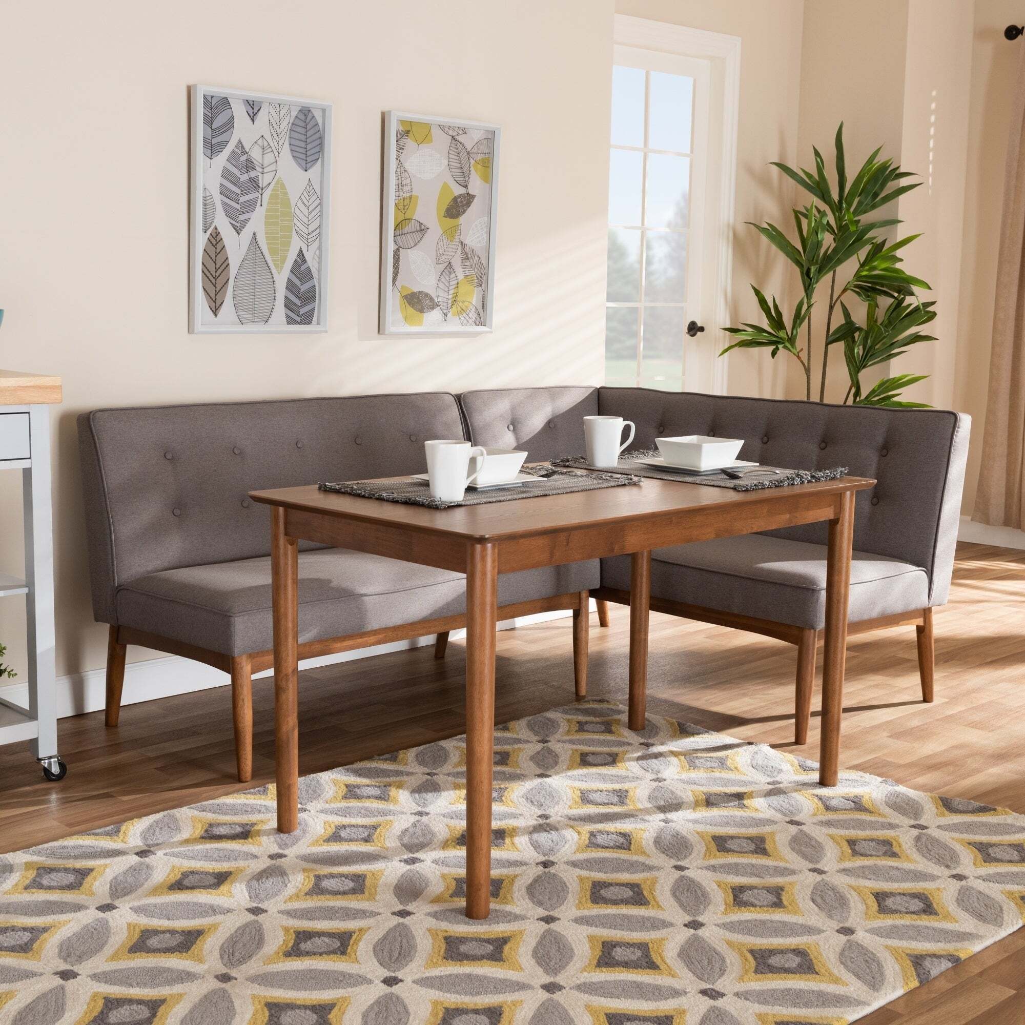 Mid century modern kitchen corner dining set