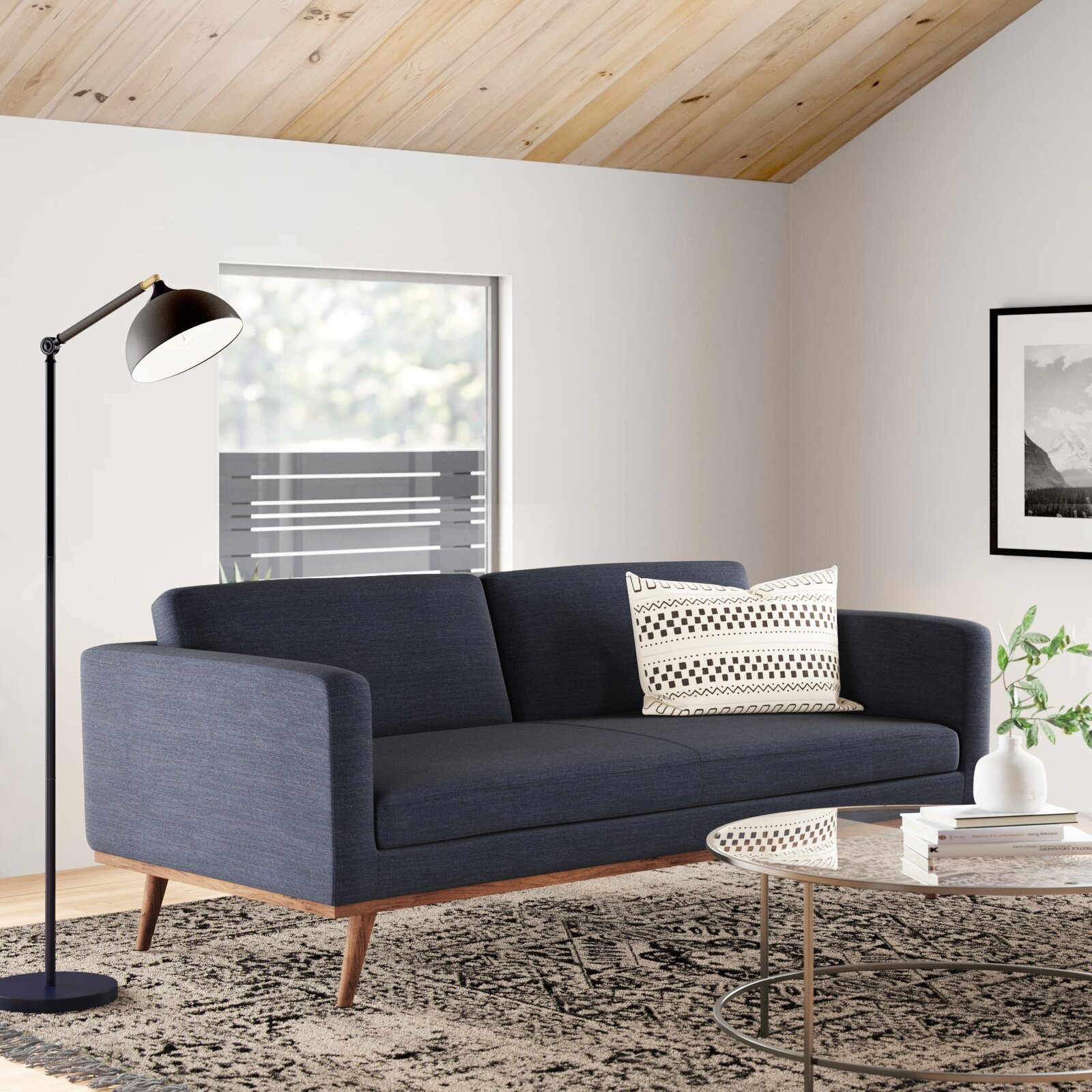 Mid Century Modern Wide Seat Sofa