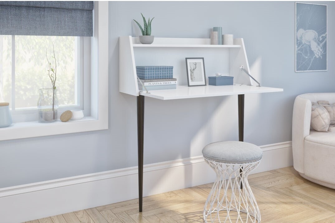 Minimalist secretary hutch desk