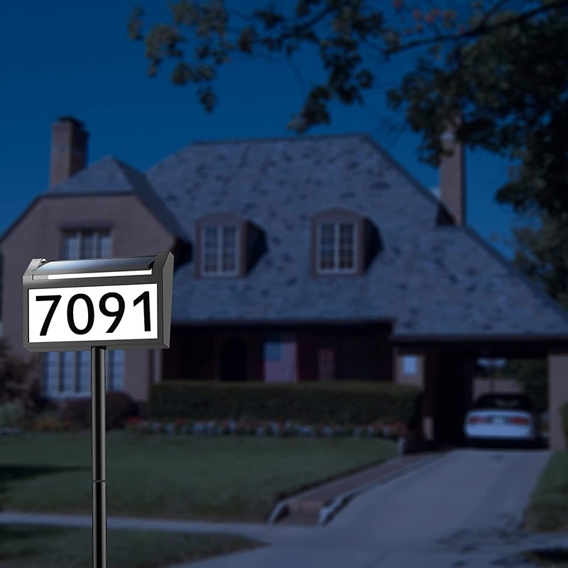 Modern Adjustable Solar Address Sign