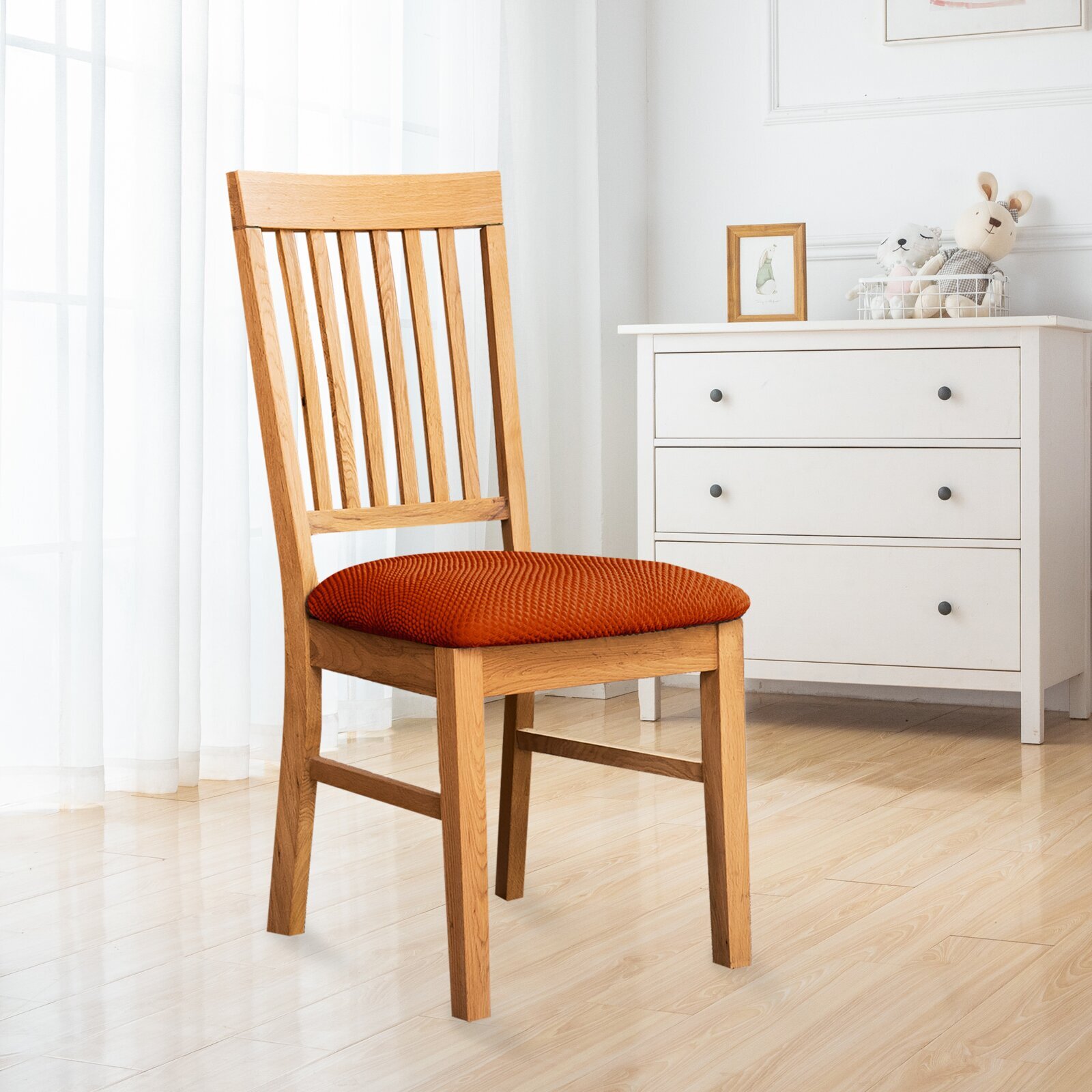 Modern chair seat covers with a tiny footprint