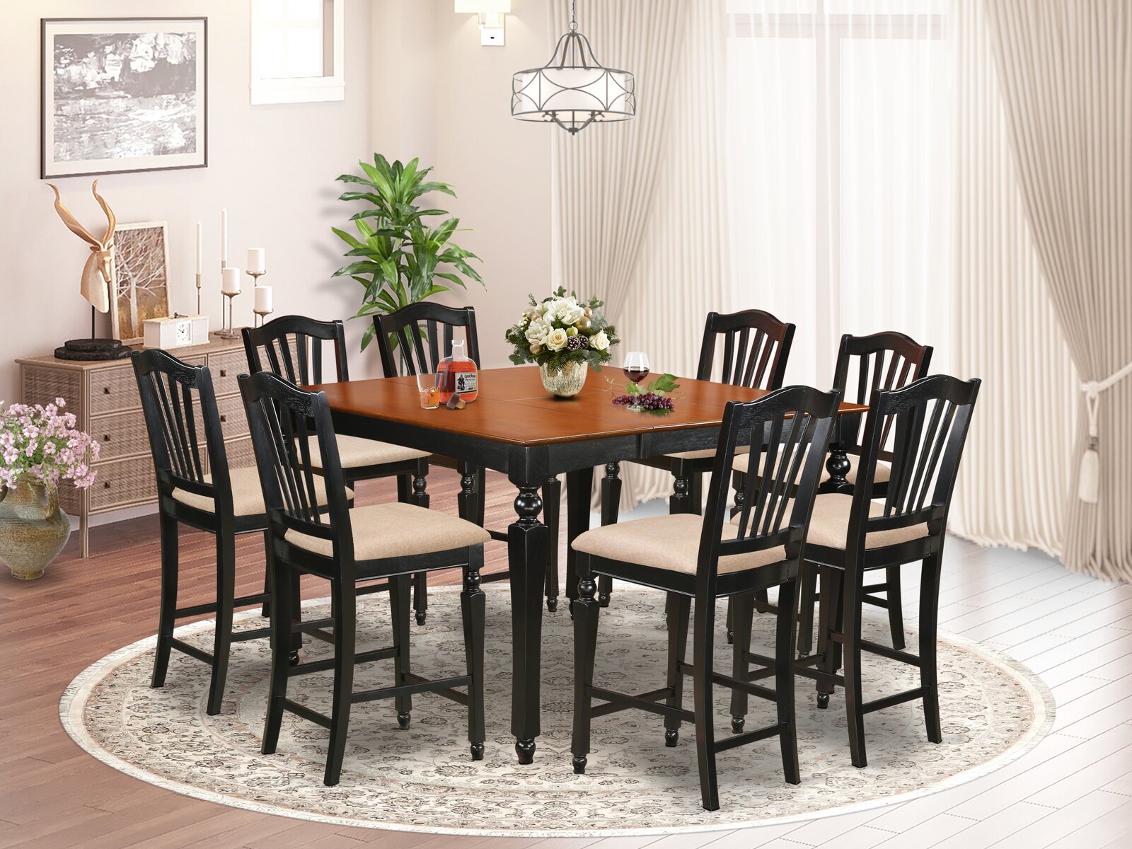 Modern counter height square table for 8