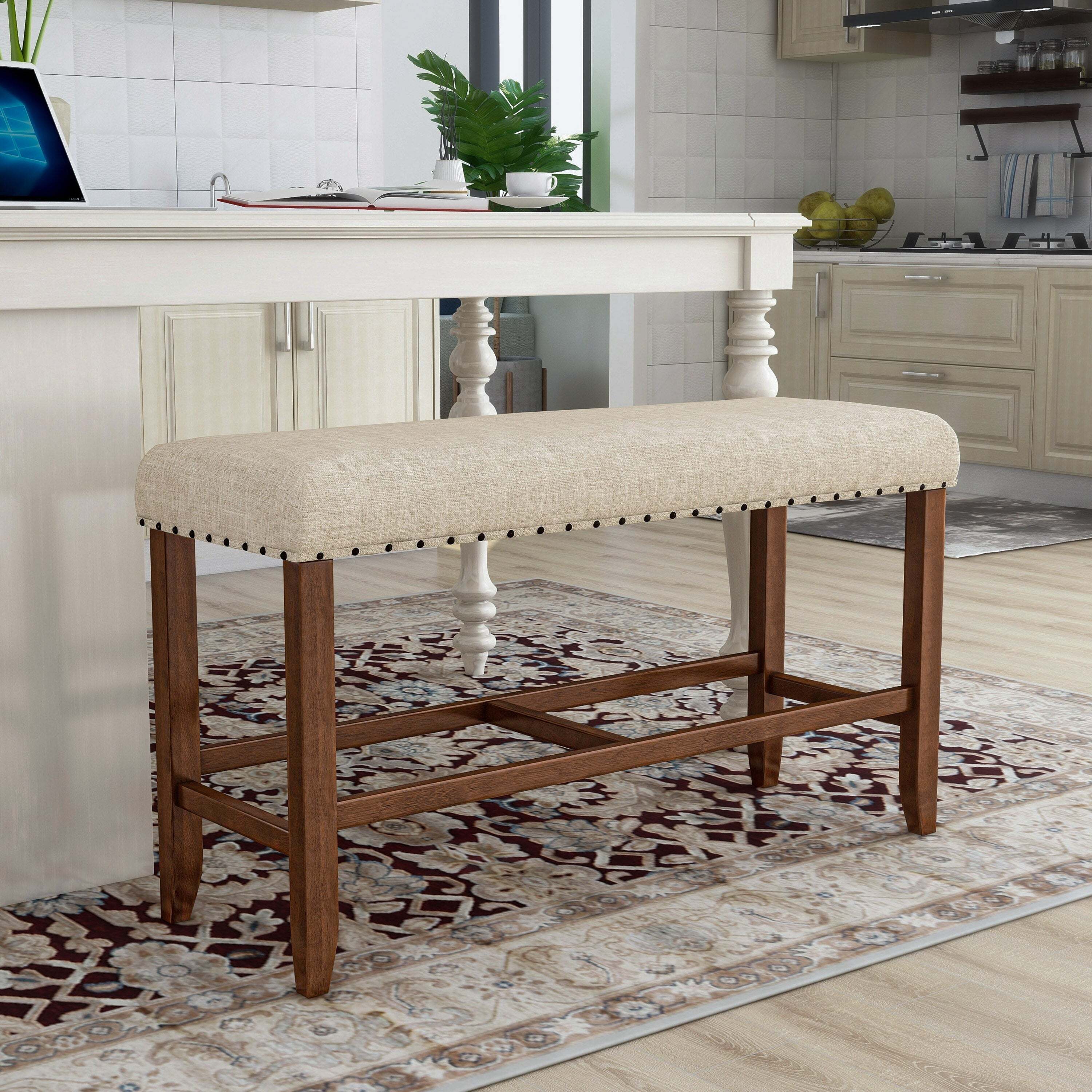 Modern Farmhouse Counter Height Bench