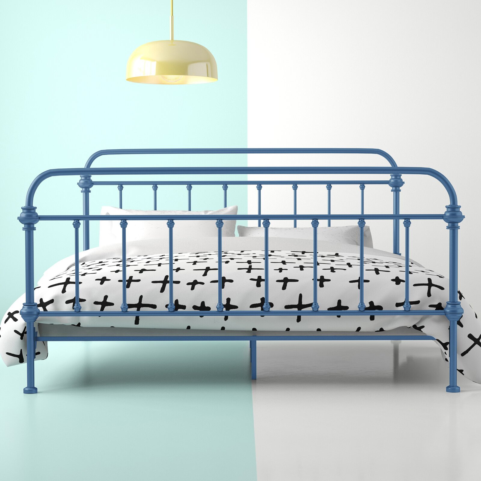 Modern Farmhouse King Size Wrought Iron Bed