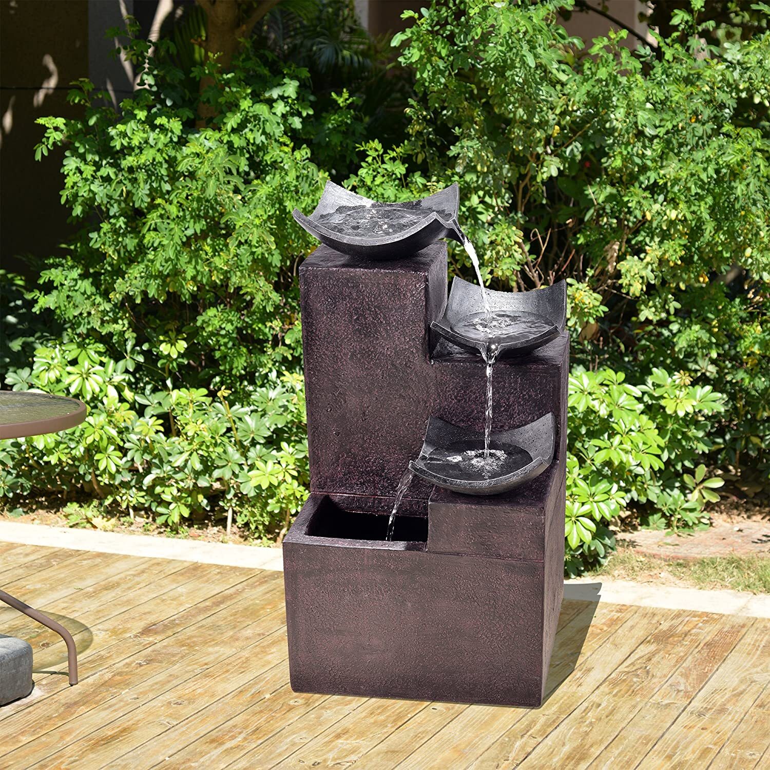 Modern Tiered Zen Corner Fountain