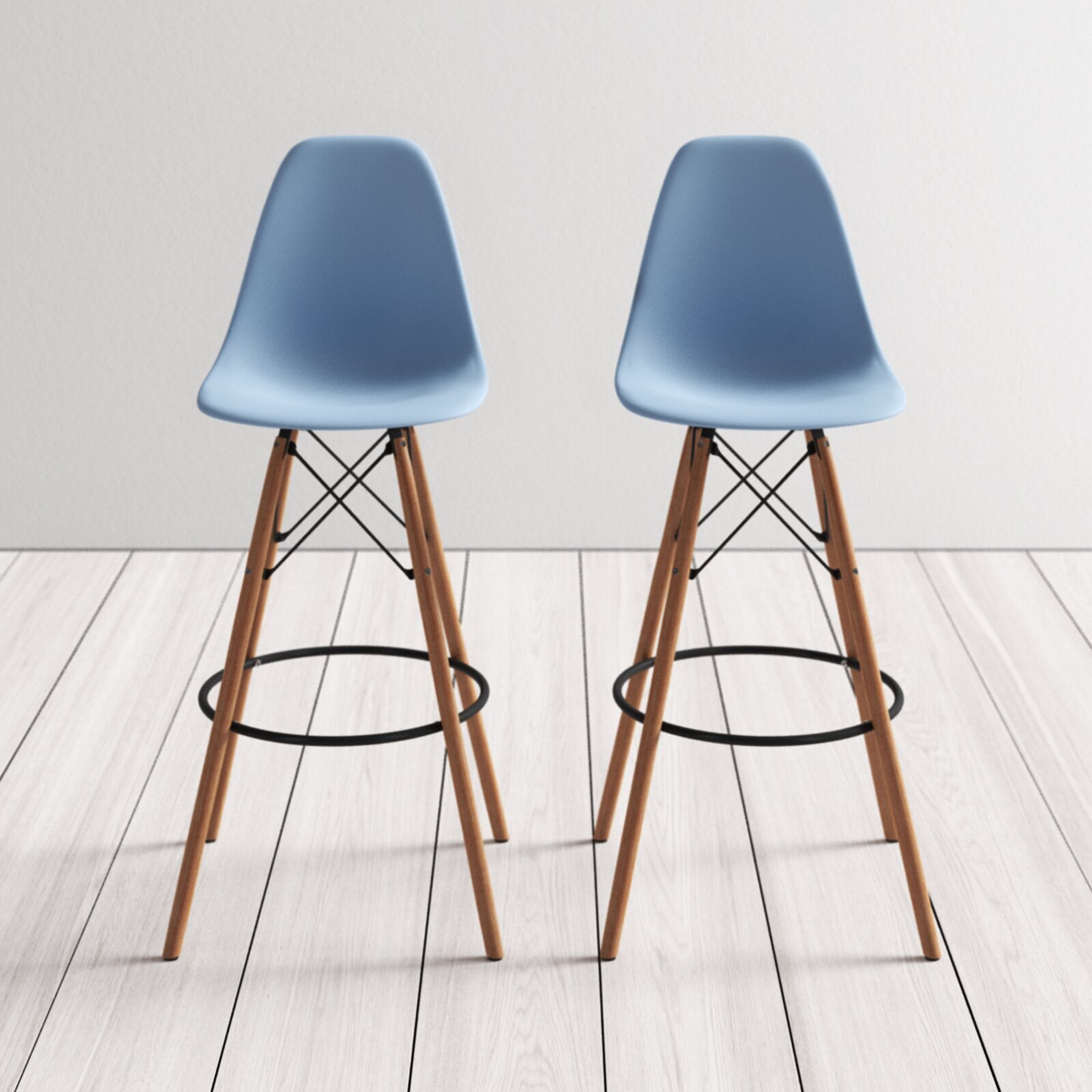 More contemporary bar stools in a coastal palette
