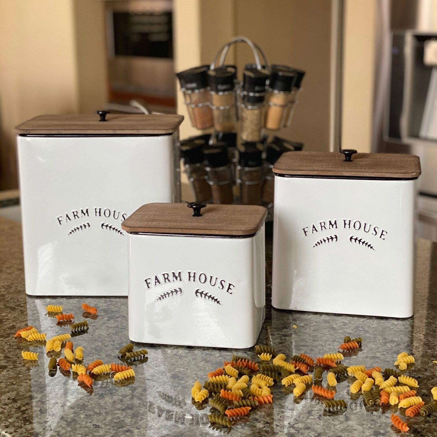 More contemporary country kitchen canisters