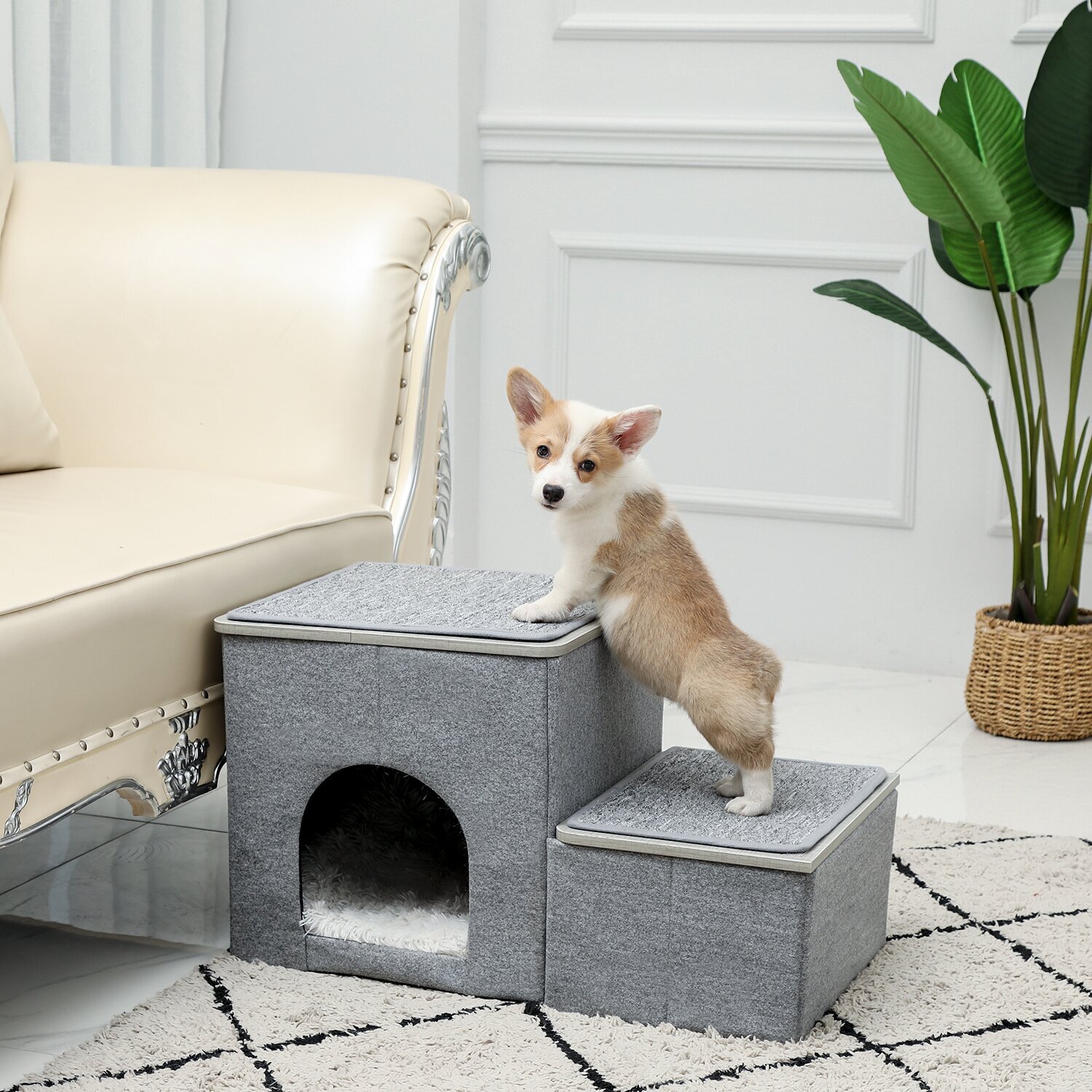 Multi purpose tall dog steps for high bed