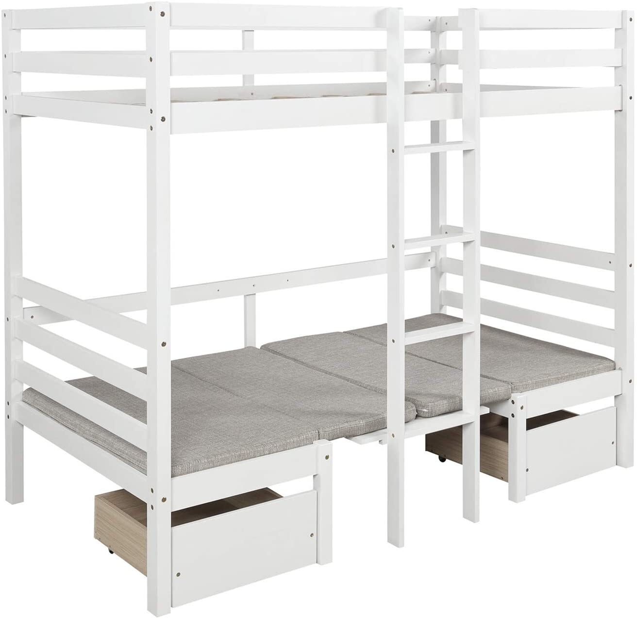 Multifunctional double bed desk combo