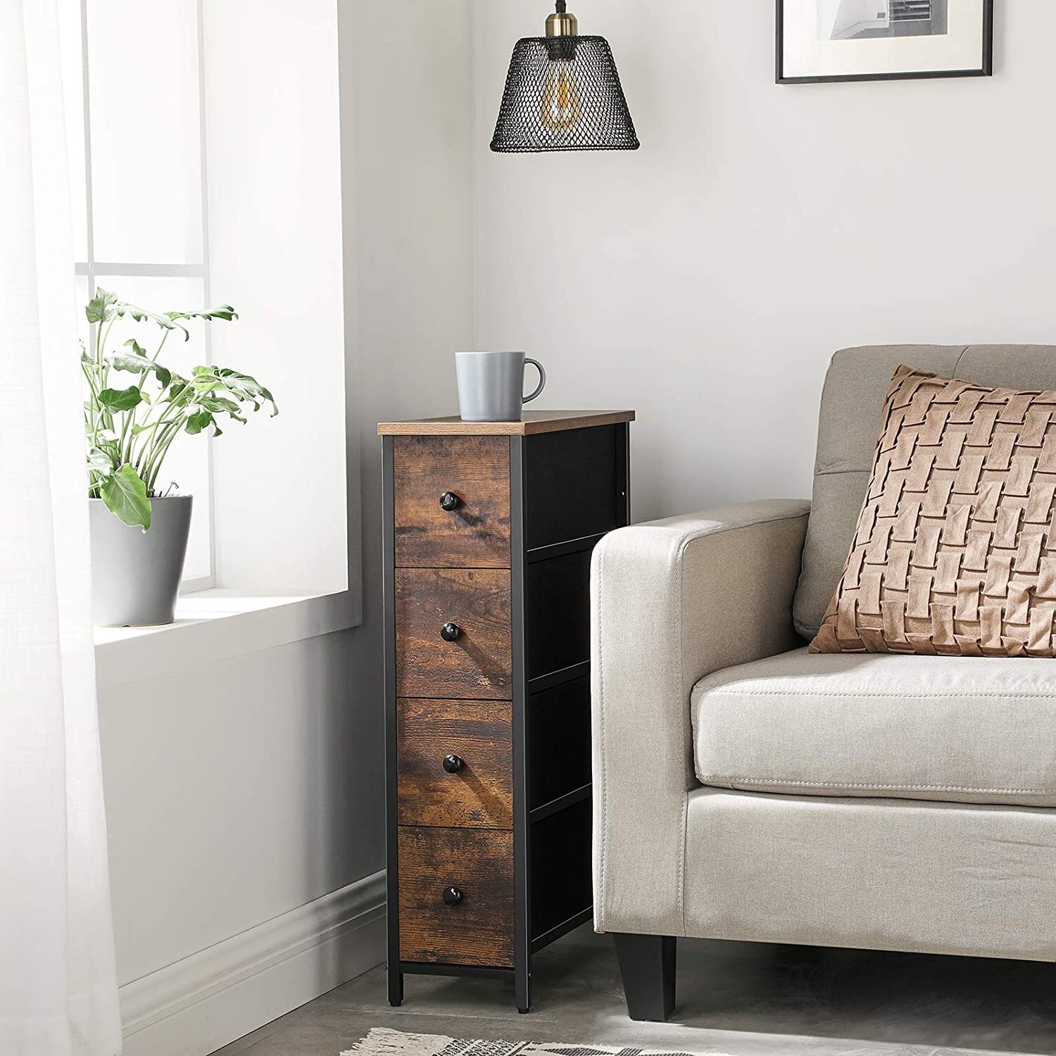 Narrow CD Storage Cabinet With Drawers