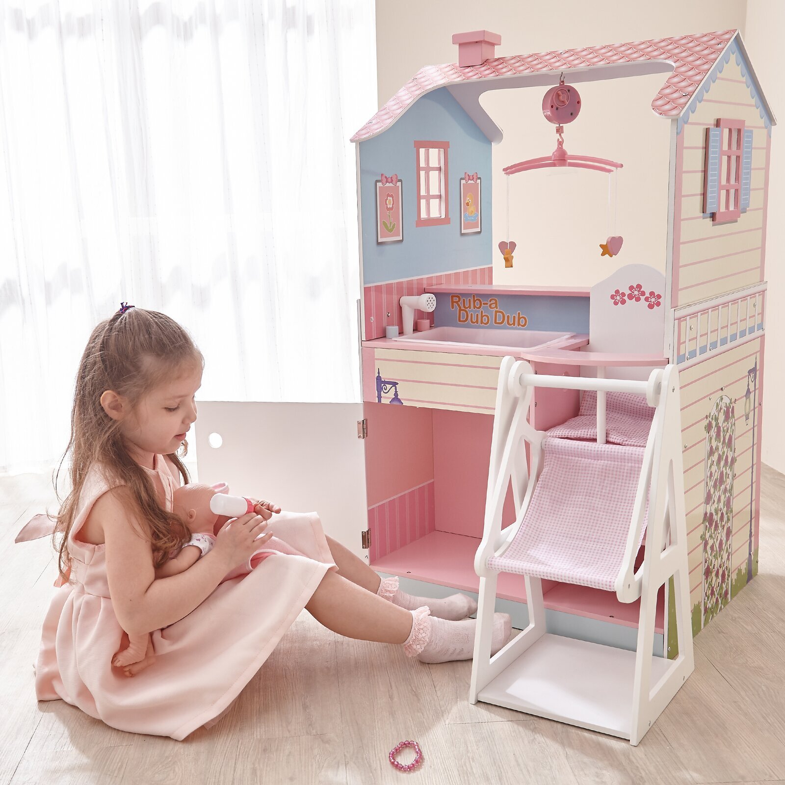 Nursery styled Large Wooden Dolls House