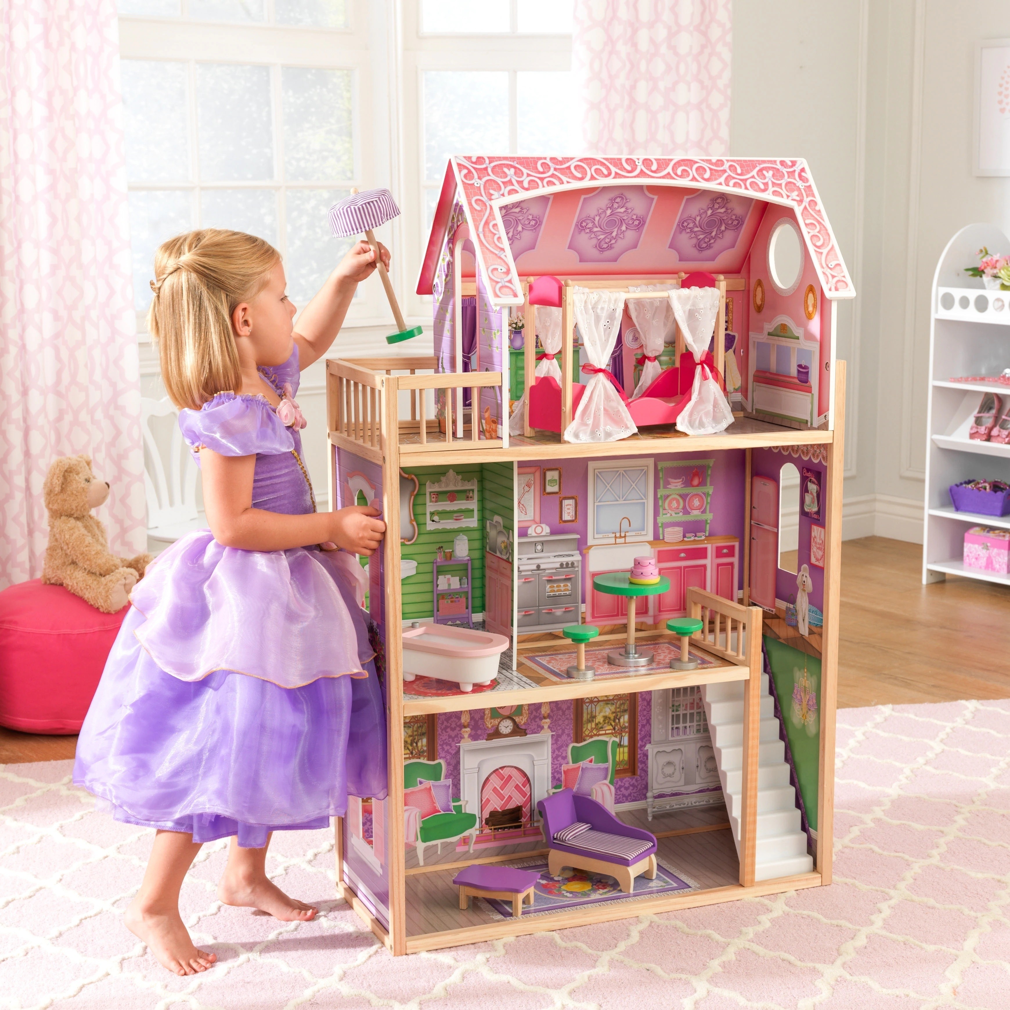 One sided Original Large Wood Dollhouse