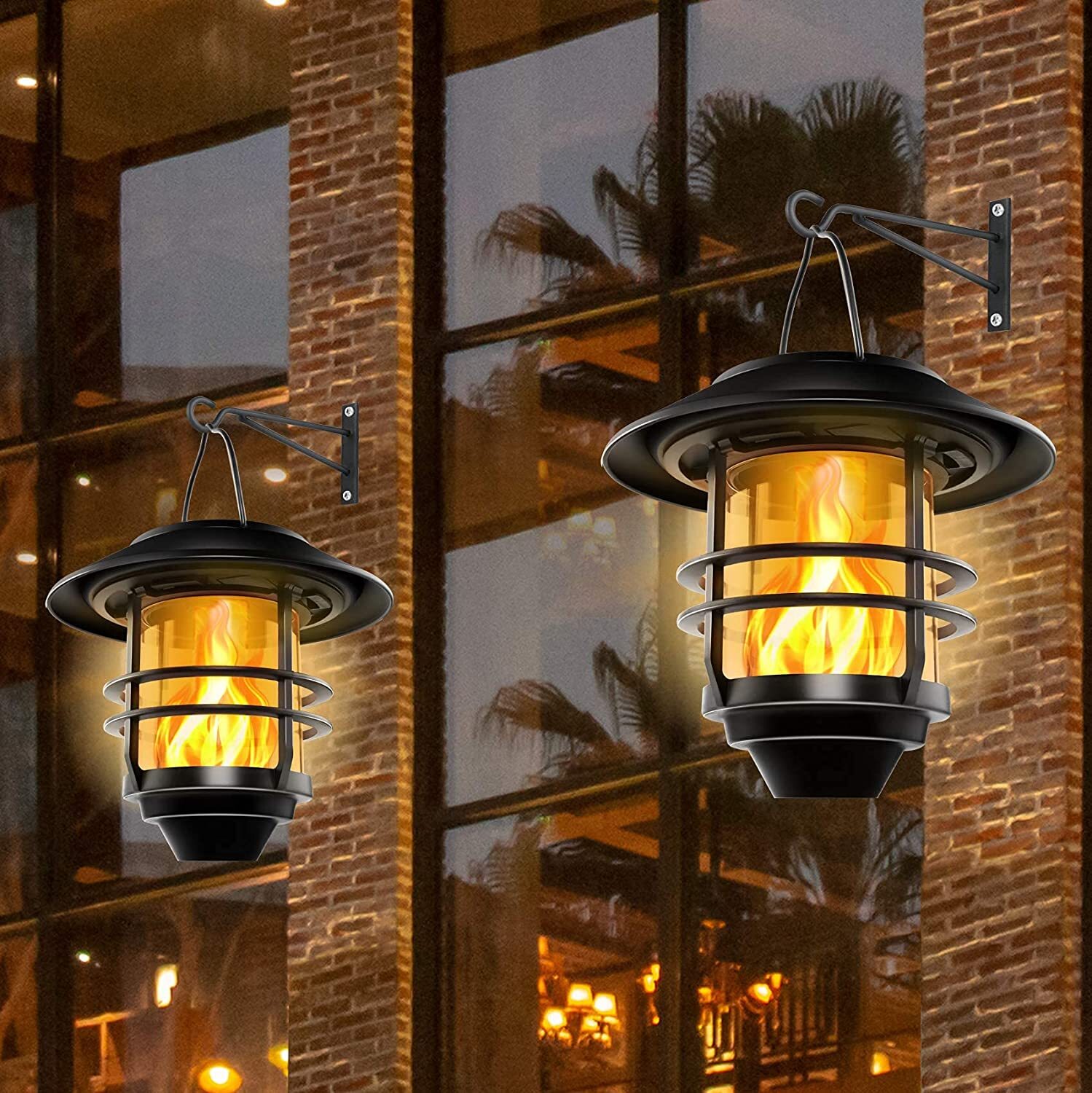 Outdoor fire lanterns in creative shapes