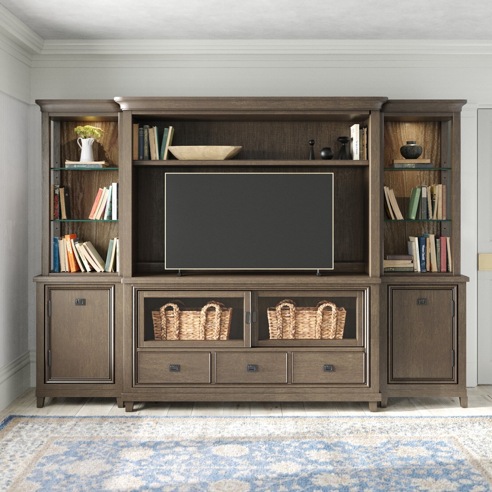 Over the TV storage cabinet