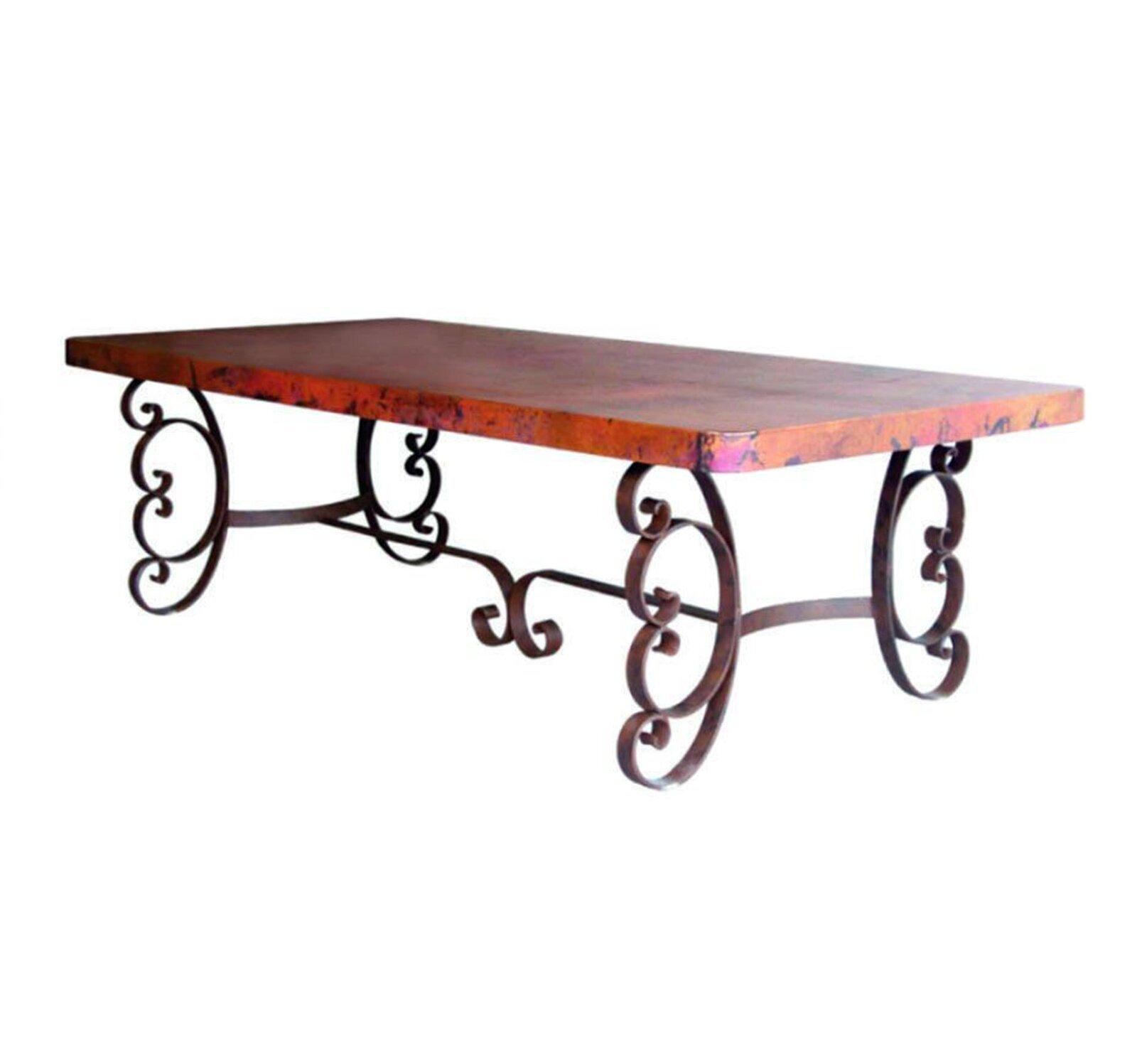 Oxidized Copper and Wrought Iron Dining Table