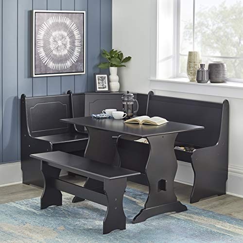 Painted wooden corner dining bench