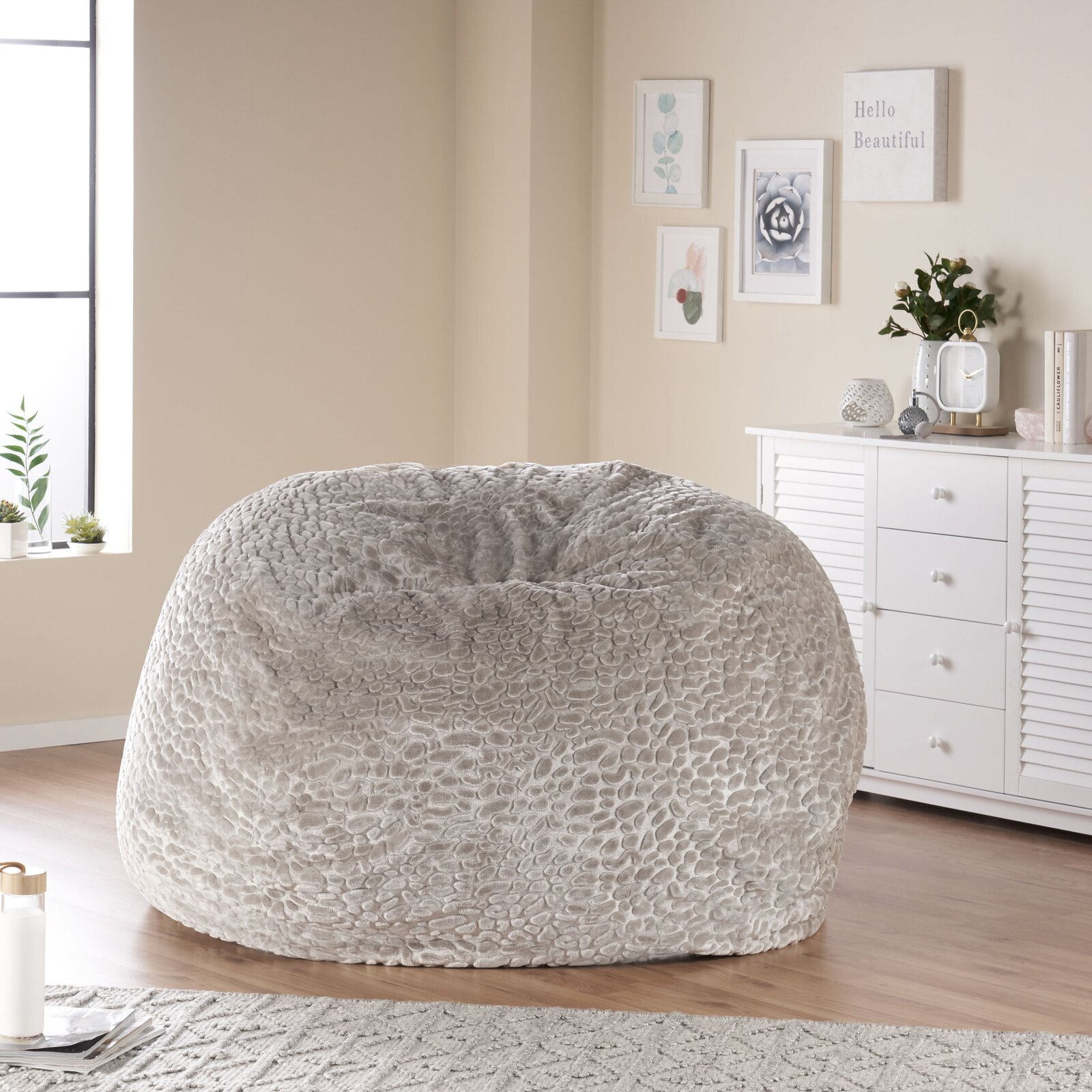Pebble Giant Fluffy Bean Bag