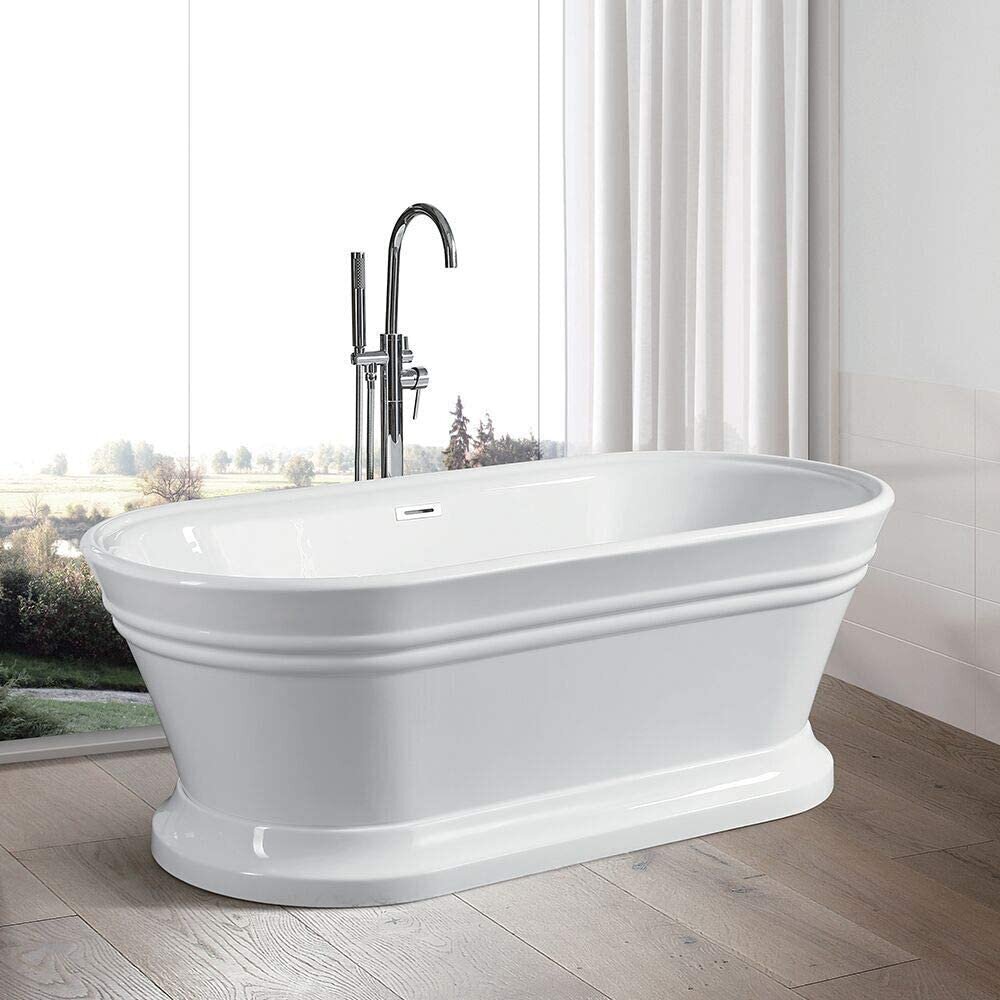 Pedestal corner free standing tub