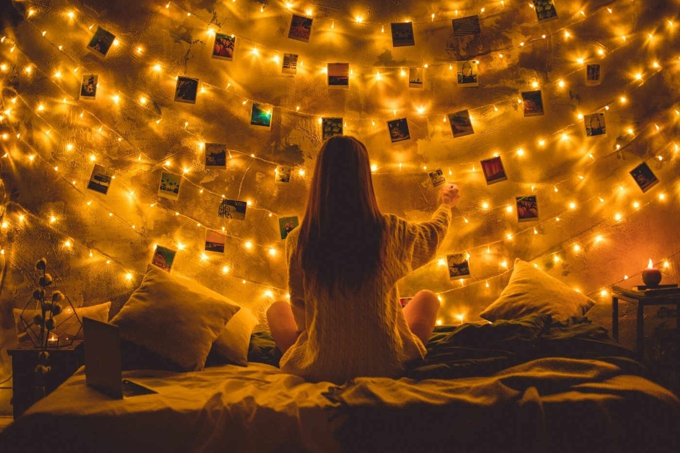 Pictures on the bed