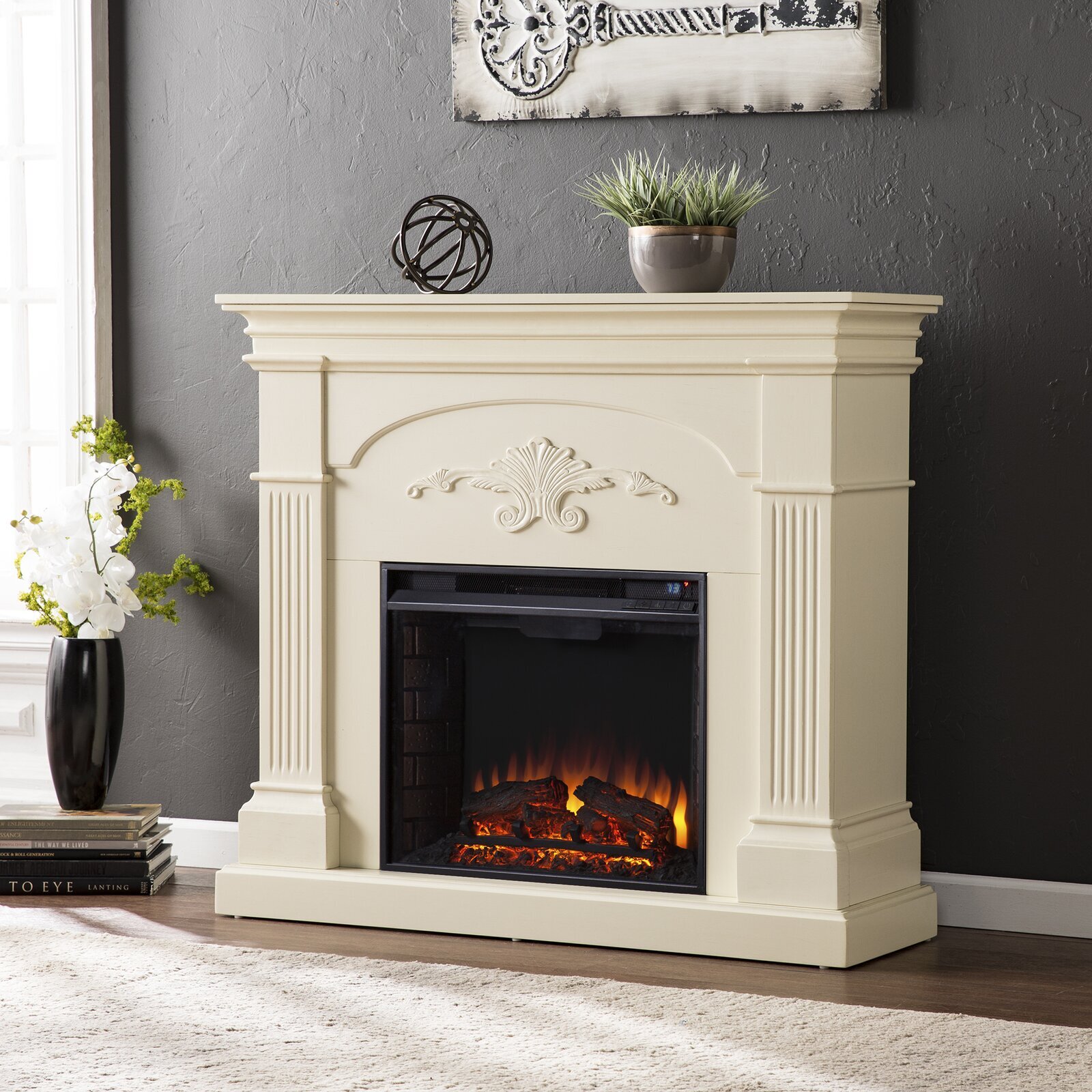 Prejean 44 75” W Electric Fireplace