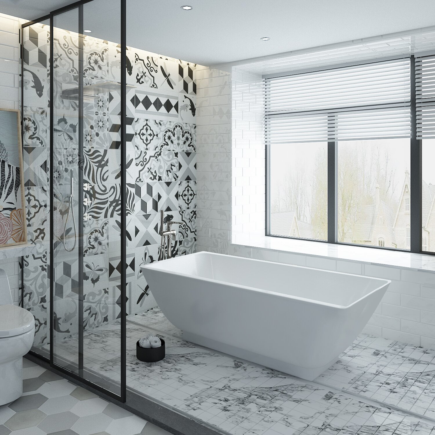 Rectangular Extra Wide Bathtub 