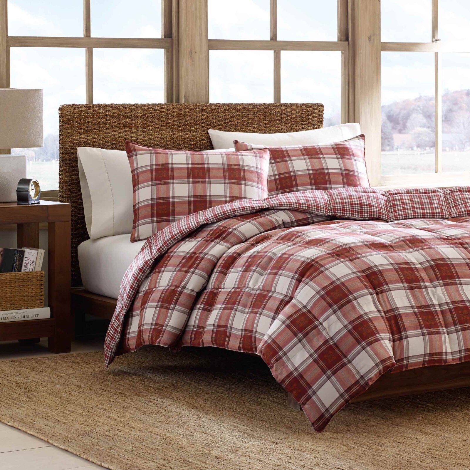 Red Plaid Reversible Men’s Comforter Set