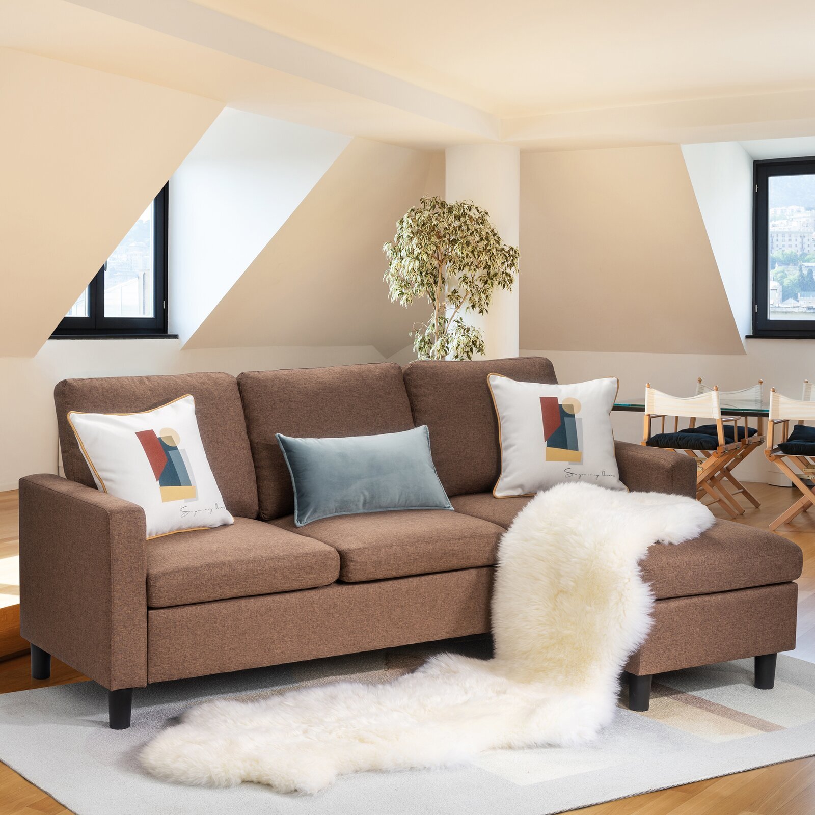 Reversible Tiny Sectional Sofa 