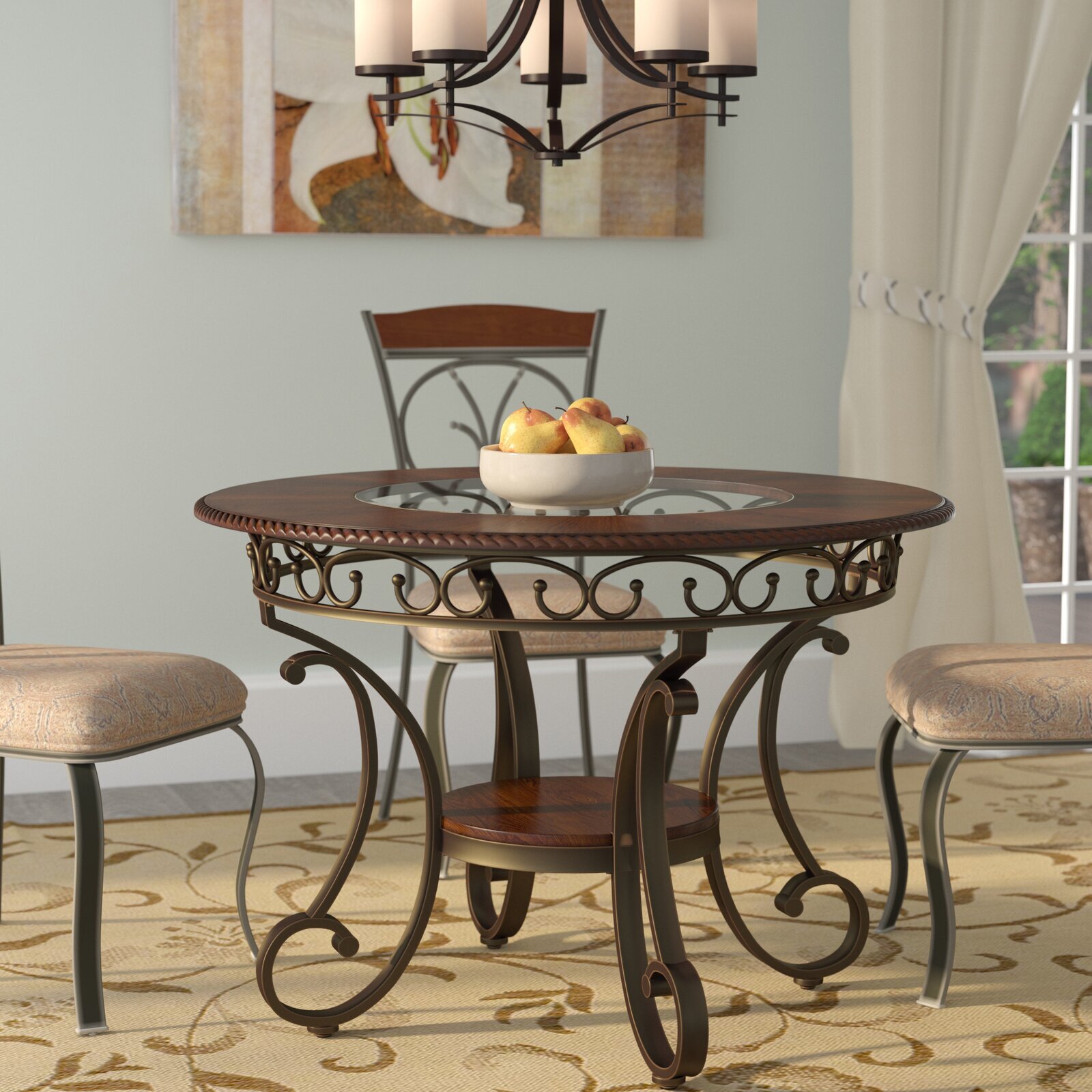 Wrought Iron Dining Tables With Glass Top