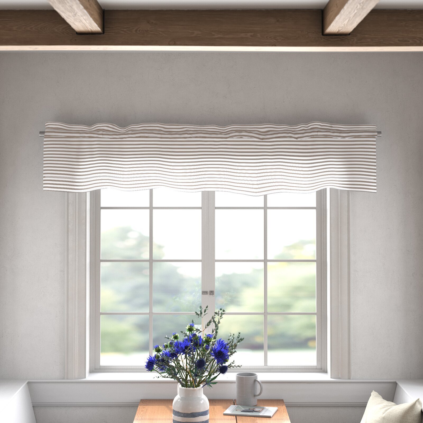 Ruffled Valance Single Panel Curtain