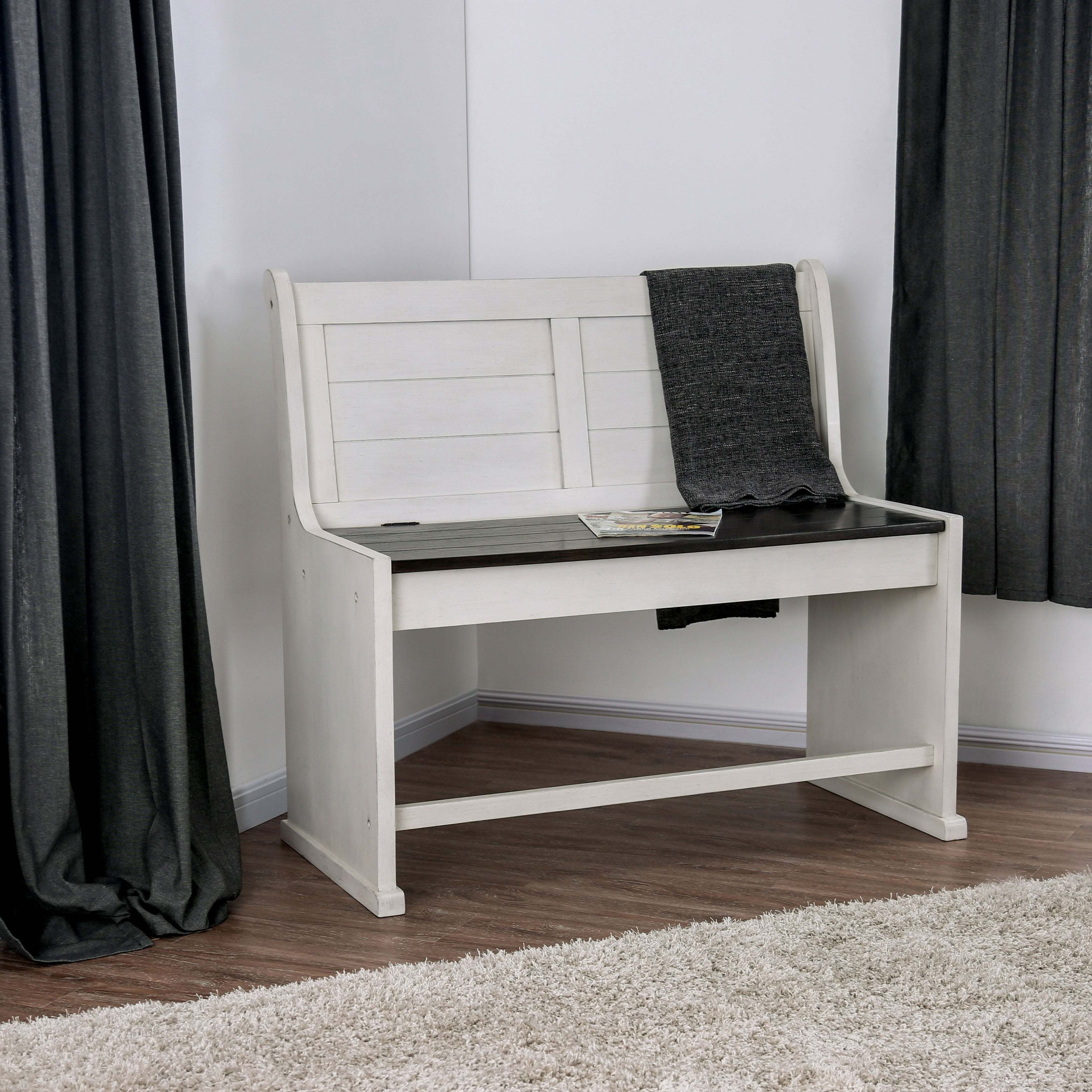 Rustic Counter Height Bench With Storage