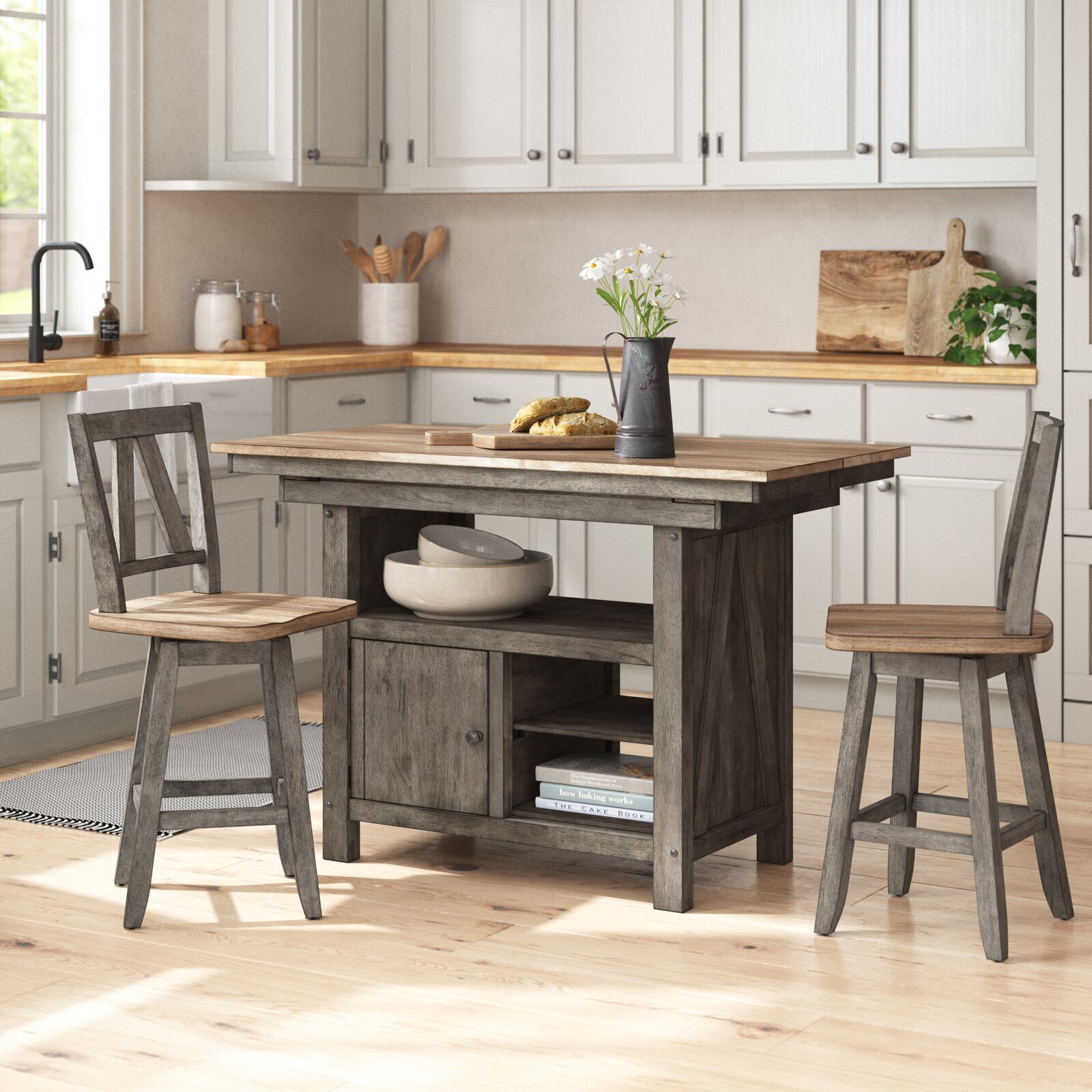 Rustic Kitchen Island with Seating